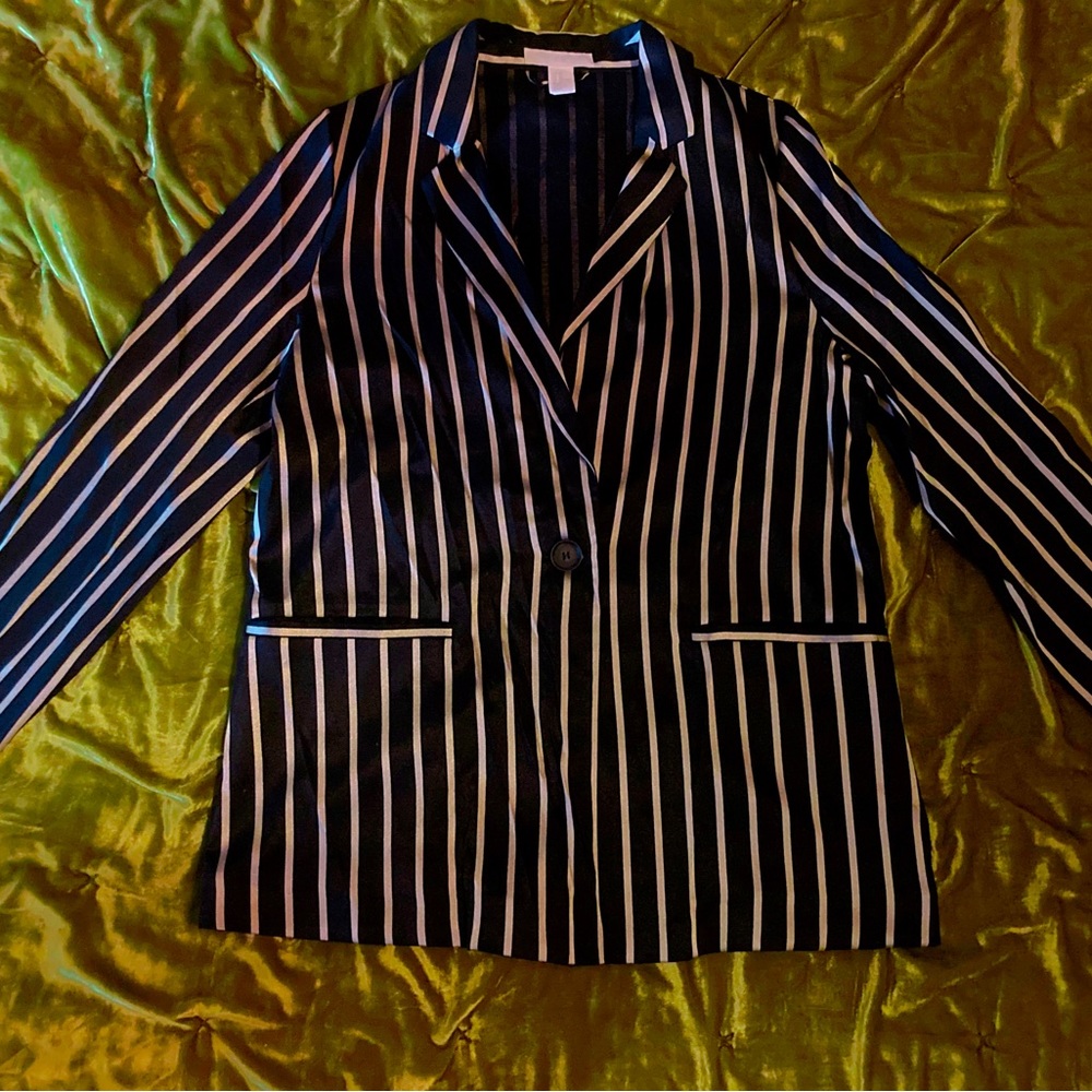 Pinstriped Satin Suit Jacket (Part of Set)